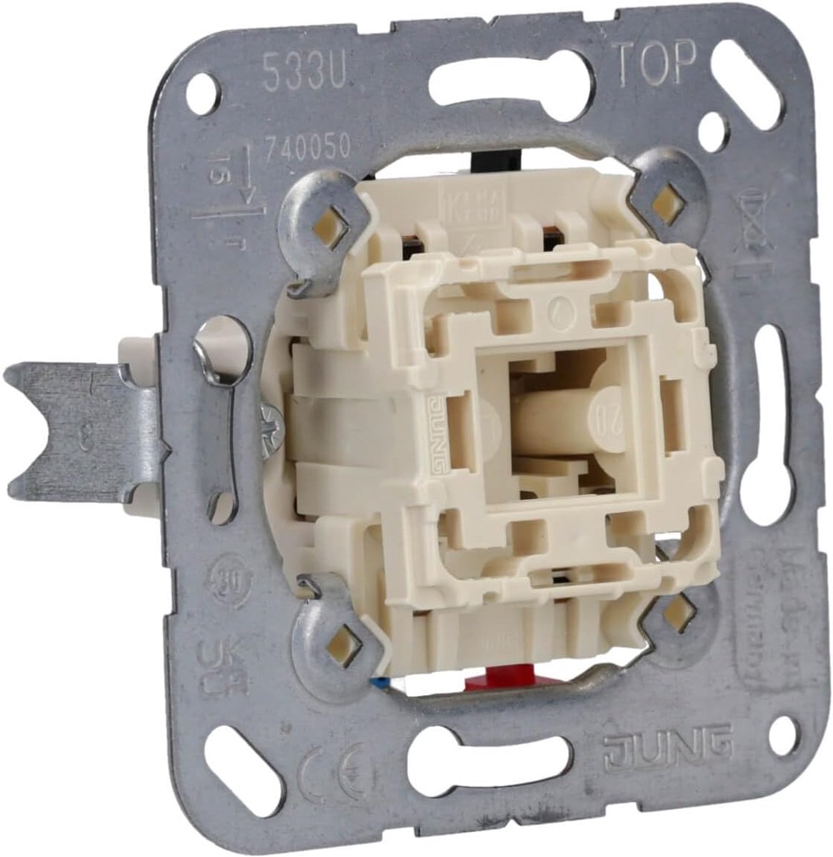 Drukknop Wisselaar - 1-polige Schakelaar - Commercieel Privégebruik - Veerklemmen 2.5mm2 - 5x5x5 cm - Wit