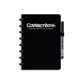 Correctbook A5 Uitwisbaar Notitieboek – Herbruikbaar schrift – Ink Black / Zwart – Gelinieerd – Inclusief pen & wisdoekje – Aanvulbaar met extra pagina’s