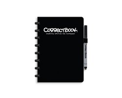 Correctbook A5 Uitwisbaar Notitieboek – Herbruikbaar schrift – Ink Black / Zwart – Gelinieerd – Inclusief pen & wisdoekje – Aanvulbaar met extra pagina’s