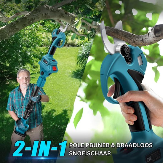 CLVP® Snoeischaar met accu - Takkenschaar - Heggenschaar elektrisch van Merkloos	 — afbeelding 3