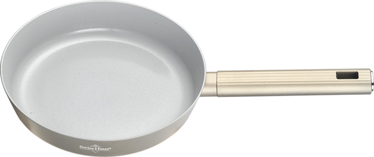Swiss Haus® SCFP24CH Koekenpan Inductie - Ø 24 cm - PFAS Vrij Bakpan - Pan Met Sapphire™ Anti-aanbak - Koekenpannen Voor Alle Warmtebronnen - Champagne