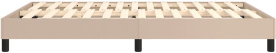 The Living Store Sommier tapissier simili cuir cappuccino 140x200 cm - Sommier tapissier - Sommier tapissier - Lit - Lit bébé - Meubles de couchage - Cadre de lit - Sommier - Lit double - Sommier tapissier - Lits - Lits Berceaux