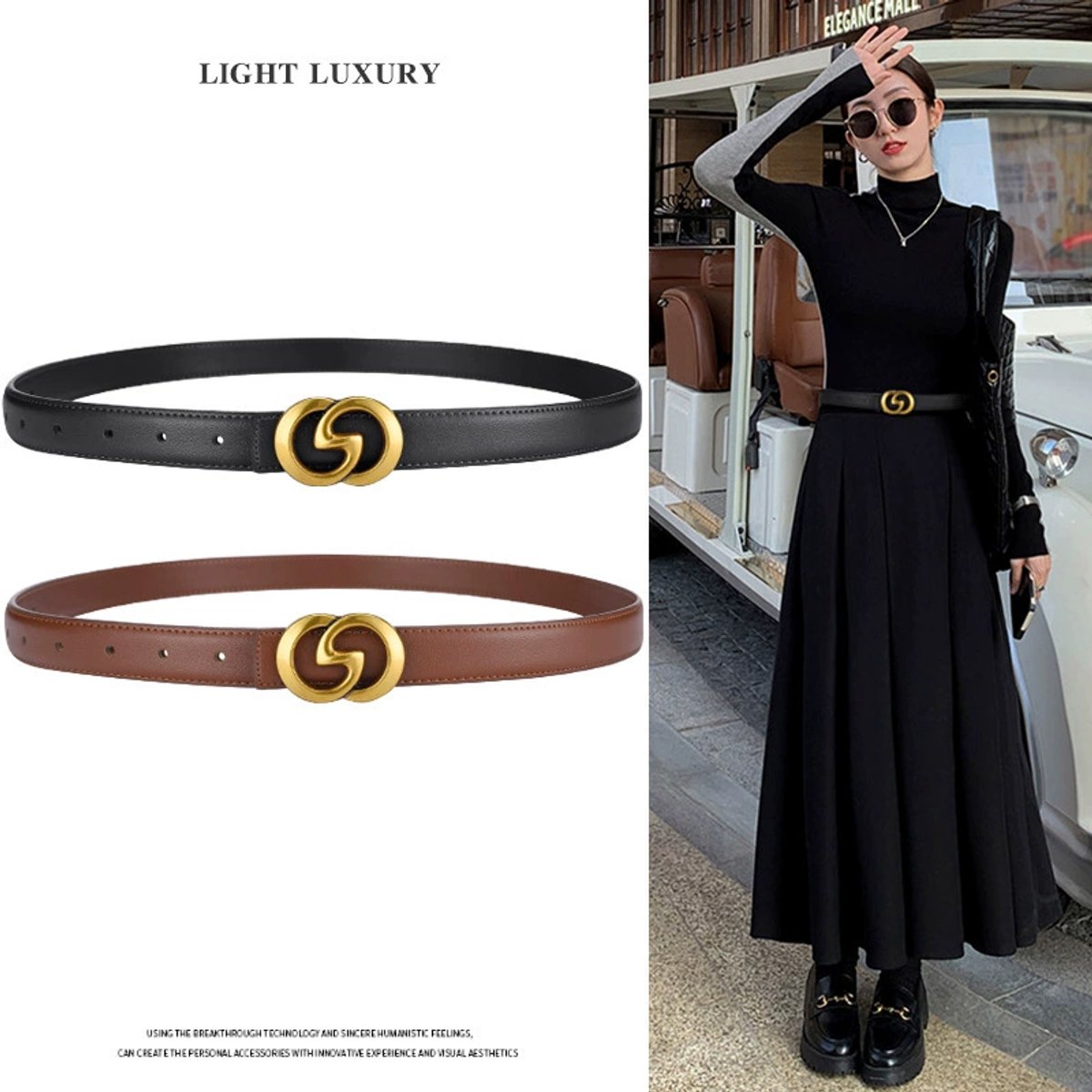 2pcs Women's Fashion Versatile PU Belt with Sturdy Metal Buckle, Sleek Black Design, Soft and Comfortable for All-Day Wear, Perfect for Matching Dresses, Jeans, Skirts and Daily Casual Outfits, Elegant and Practical Accessory Suitable for All Seasons