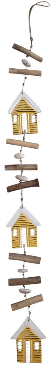 Guirlande Danny huisjes geel 100 cm