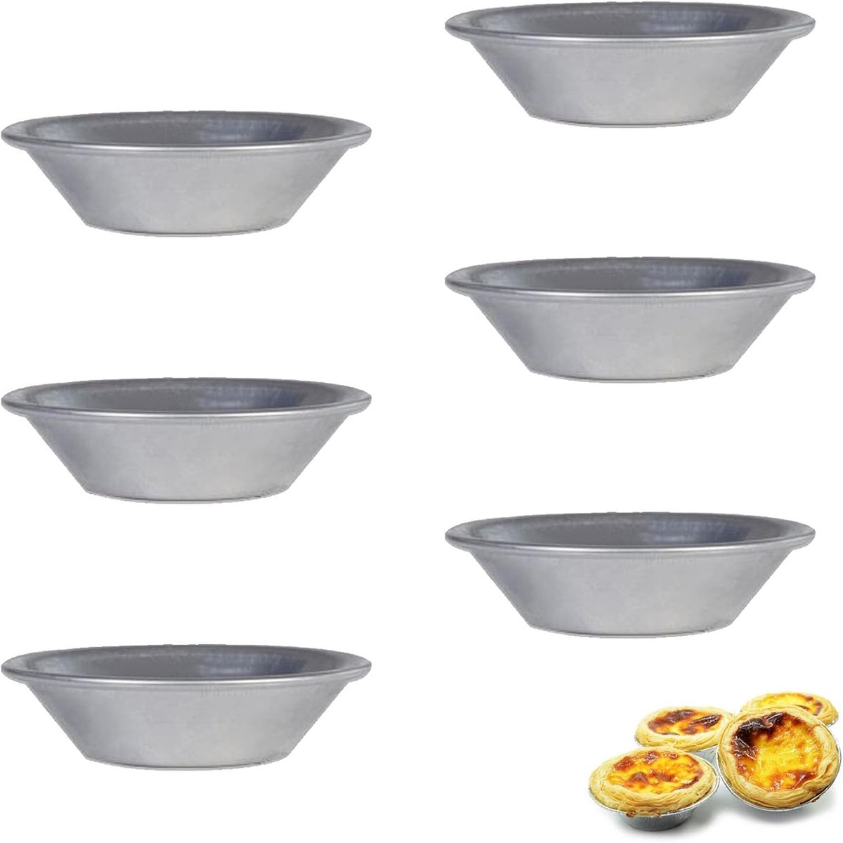 Pasteis de Nata Vormen - Kleine Taartvormen - Zelf Bakken - Herbruikbaar Materiaal - 7x4x2 cm