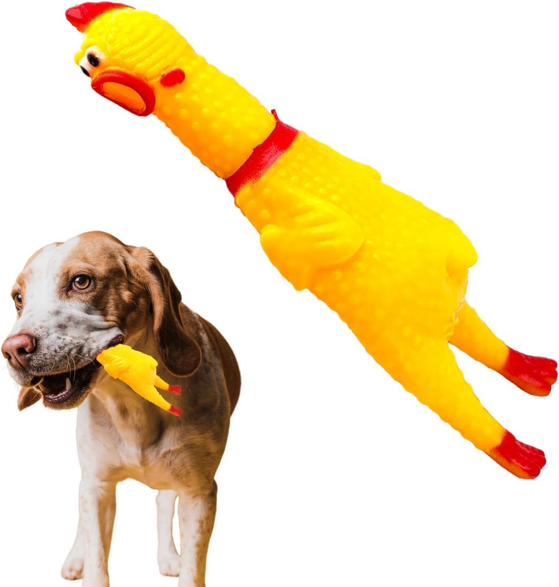 Honden Speeltje - Kauwspeeltje Pieper - Tandverzorging Stress - Niet-giftig Natuurrubber - 16 x 4.5 x 3 cm