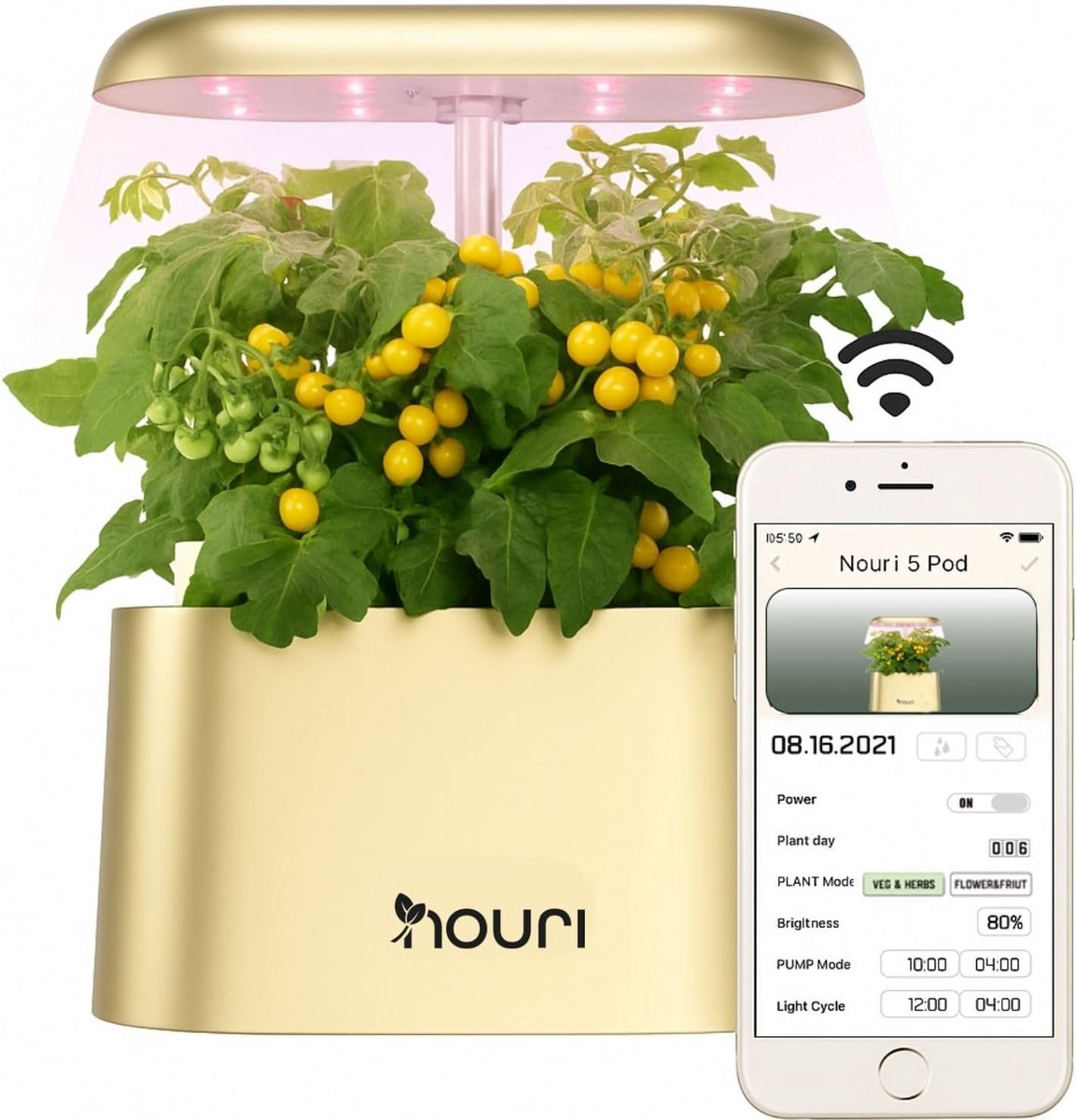 Slimme Kruidentuin - Indoor Kweekset - Verse Kruiden Kweken - App Bediening - 30 x 15 cm - Wit