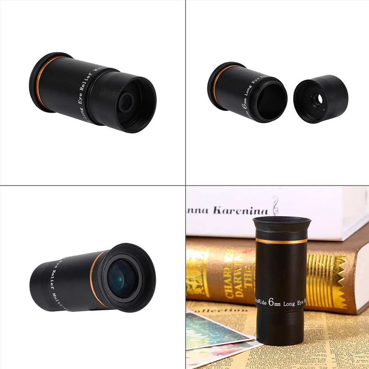 Telescoop Oculair - Astronomie Lens - Sterren Kijken - 66 Graden Veld - 6 mm Brandpuntsafstand - Zwart