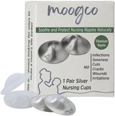 Moogco Silver Nursing Cups - 999 Zilver - Inclusief Ringen & Opberghoesje - Zilveren Tepelkapjes - Tepelbeschermers - Large Size