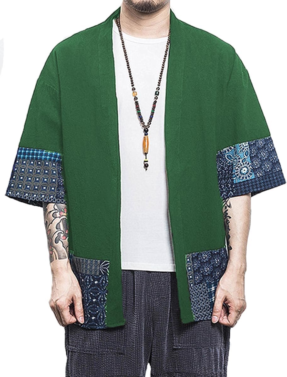 Herren Kimono Jas Lichtgewicht Gebreide Cardigan Losse Zomerjas