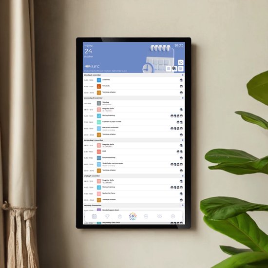 24” Familie Kalender | Digitale gezinsplanner – Zwart