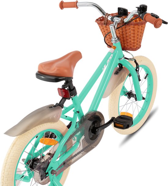 Hiland Meisjesfiets - 16 Inch - Met Mandje & Zijwieltjes - Handrem & Terugtraprem - Groen van Hiland — afbeelding 3