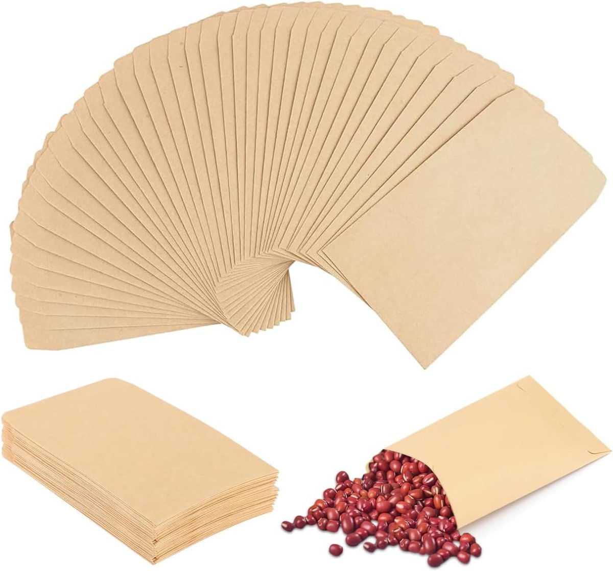 Imperatoris - Papieren Zakjes - Papieren Draagtas & Cadeauzakjes - Geschikt als Fruitzak, Koekzak en Uitdeelzakjes - 6 x 10 cm - Verpakking van 300 stuks - Bruin