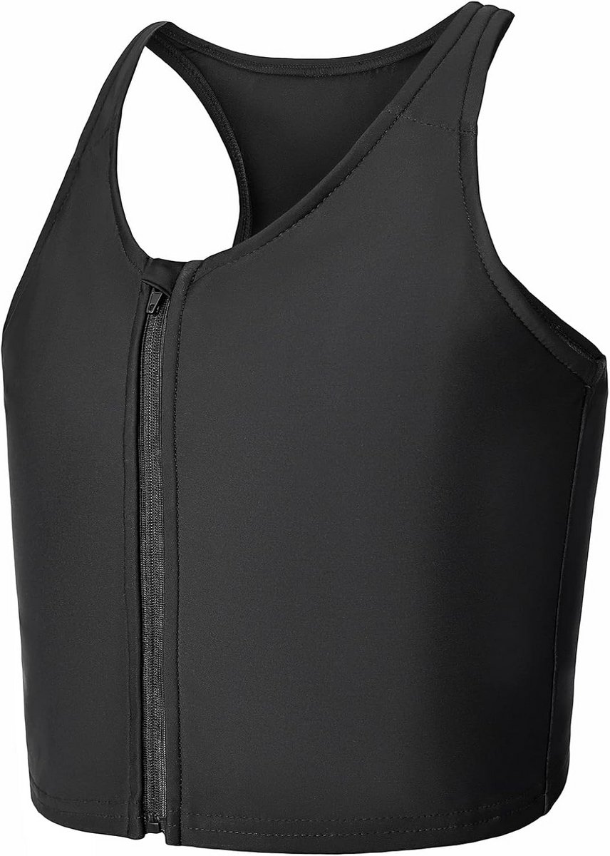 Transgender Binder met Ritssluiting Halve Lengte voor Platte Borst