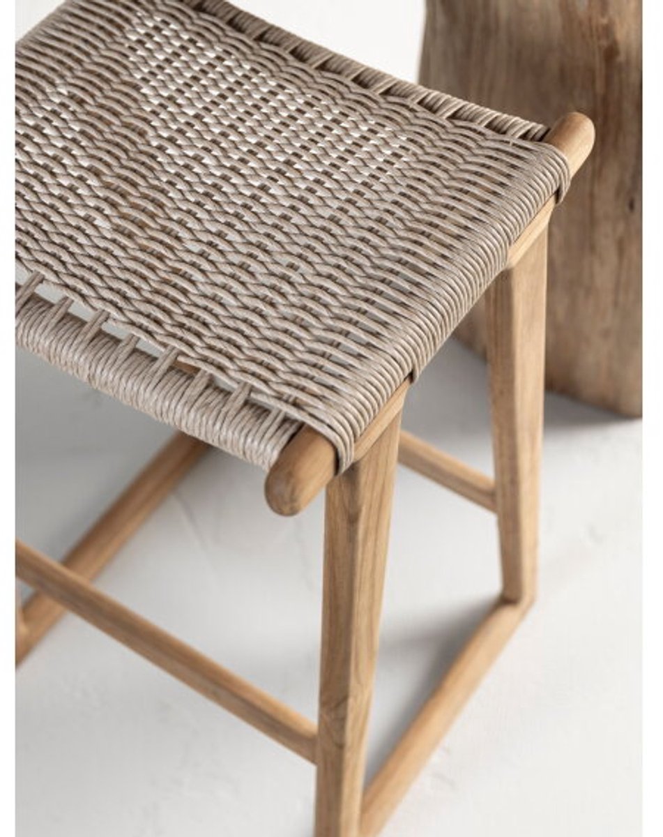 MUST Living Kento counter kruk teakhout 41x39x62 cm