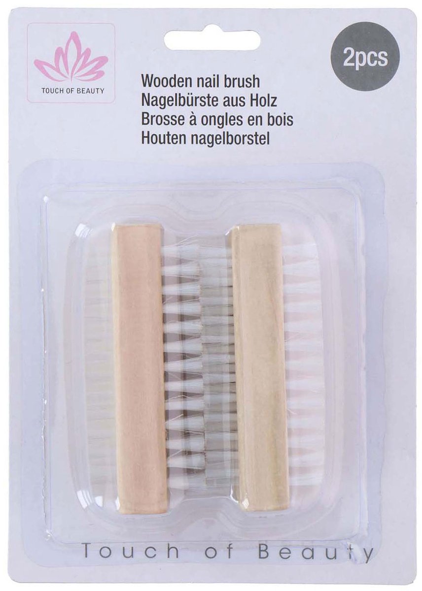 2Pack Wooden Nail Brush Approx 95X33X38MM