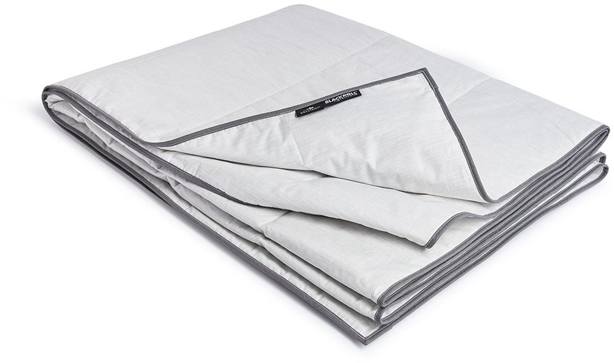 Blackroll RECOVERY BLANKET ZOMER 135x200 cm – Lichte herstel- & verzwaringsdeken – Voor ontspanning & diepe slaap – Infrarood effect – Wit/Grijs