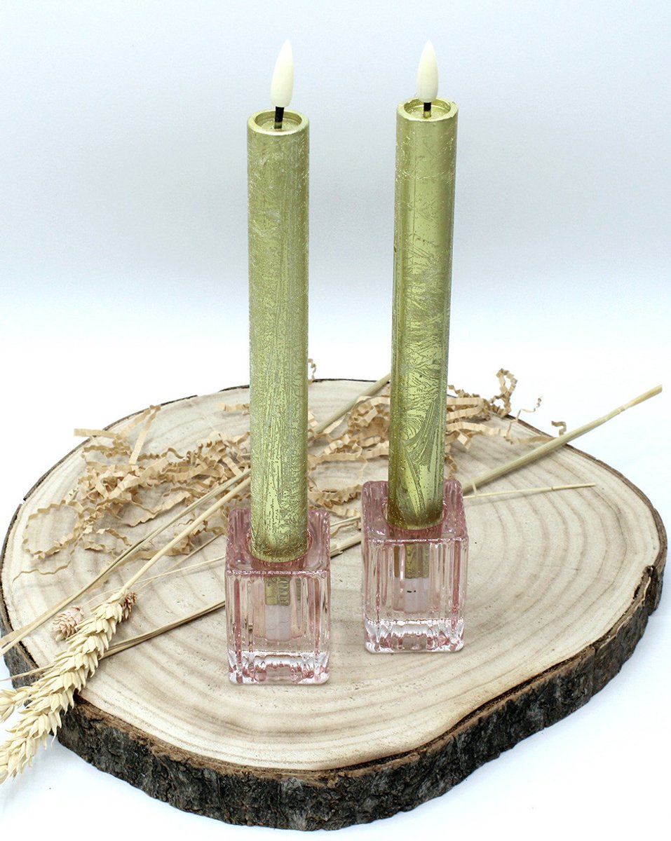 Led Diner Candles Metallic goud2.2x24.5