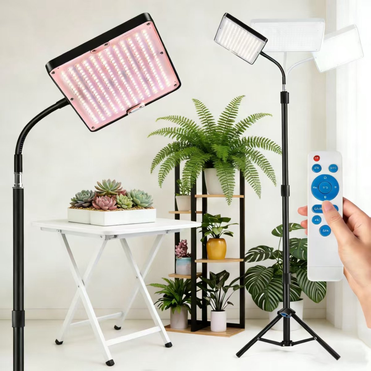 Epochglo LED Groeilicht met Verstelbaar Statief - 26W Plantenlamp Volledig Spectrum - 246 LEDs - Met Timer & 10 Helderheidsniveaus - In Hoogte Verstelbaar - Voor Binnenteelt, Moestuin & Kamerplanten