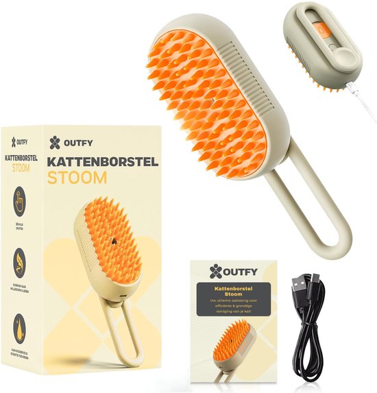 Massage borstel voor hond en kat met stoom