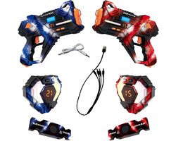 Savorelle Lasergame Set voor Kinderen - Volwassenen - 2 Spelers - Oplaadbaar Speelgoed Pistool - Laserguns - Lasershoot - 2 Laserguns en 2 Vesten - Binnen en Buiten - Groepsspel