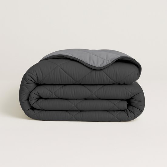 Y-NOT Dreambed Original All Year Antracite/Grijs 140x220 - Eenpersoonsdekbed - Dekbed Zonder Overtrek - Wasbaar Hoesloos Dekbed - 30 dagen proefslapen - Bedrukt dekbed - Dekbed met vaste overtrek - All year winterdekbed & zomerdekbed