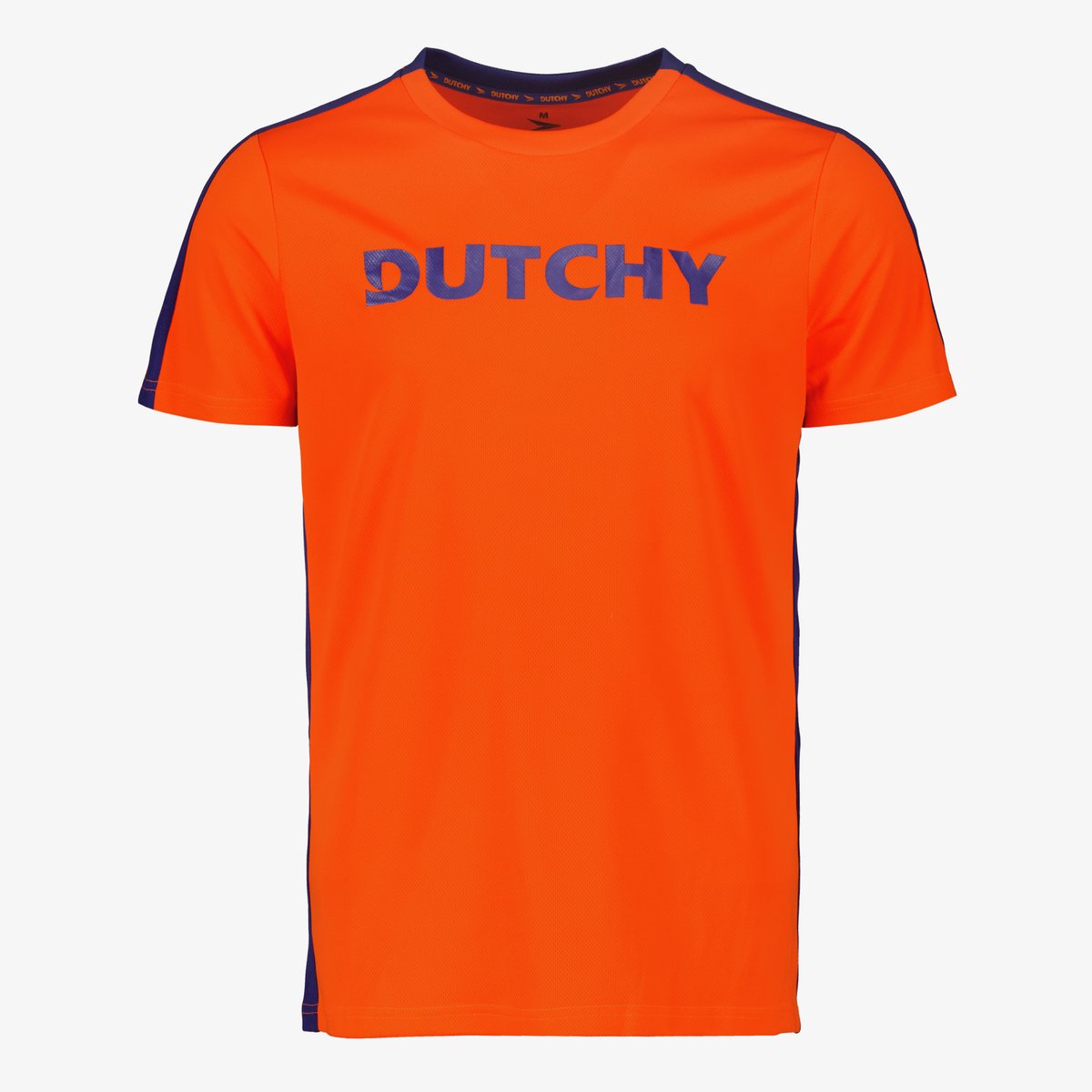 Dutchy heren voetbal T-shirt oranje blauw - Maat S