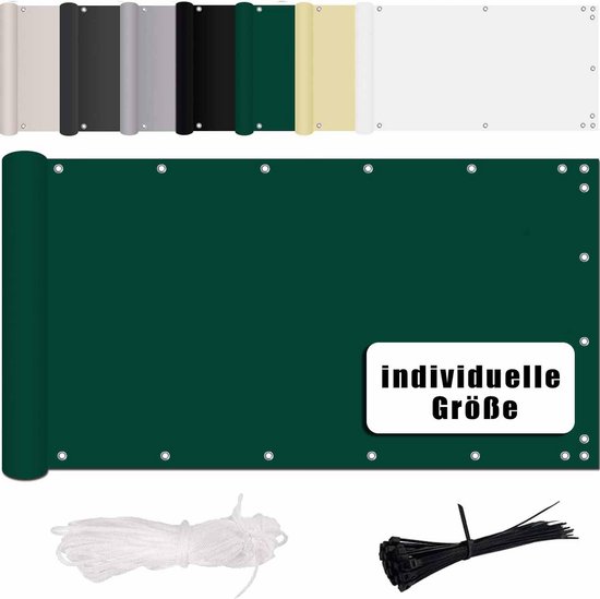 Cover It Grijs Balkon Inkijkbescherming Zonder Boren Met Oogjes 65 x