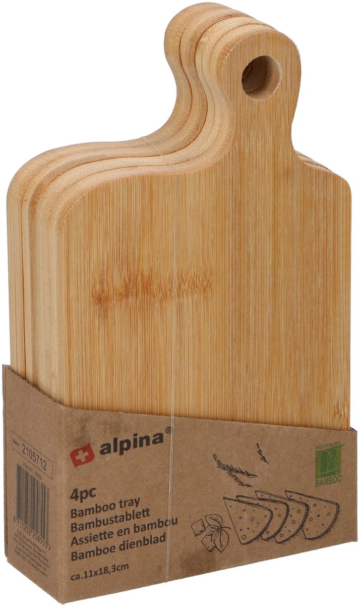 alpina Bamboe Dienblad 4 Stuks