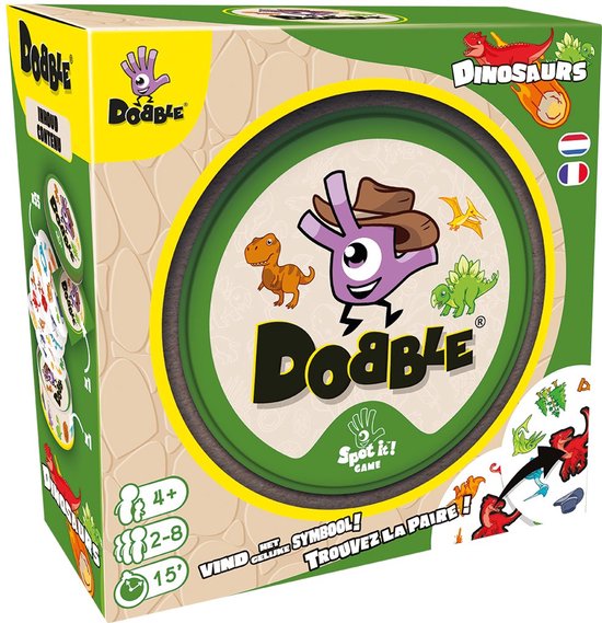 Asmodee Dobble kaartspel Dinosaurs - reactiespel voor kinderen en familie.
