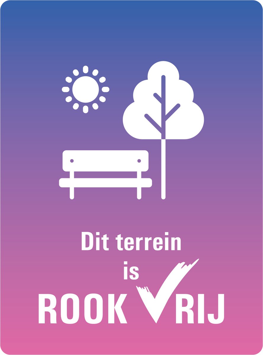 Rookvrij terrein sticker 200 x 150 mm