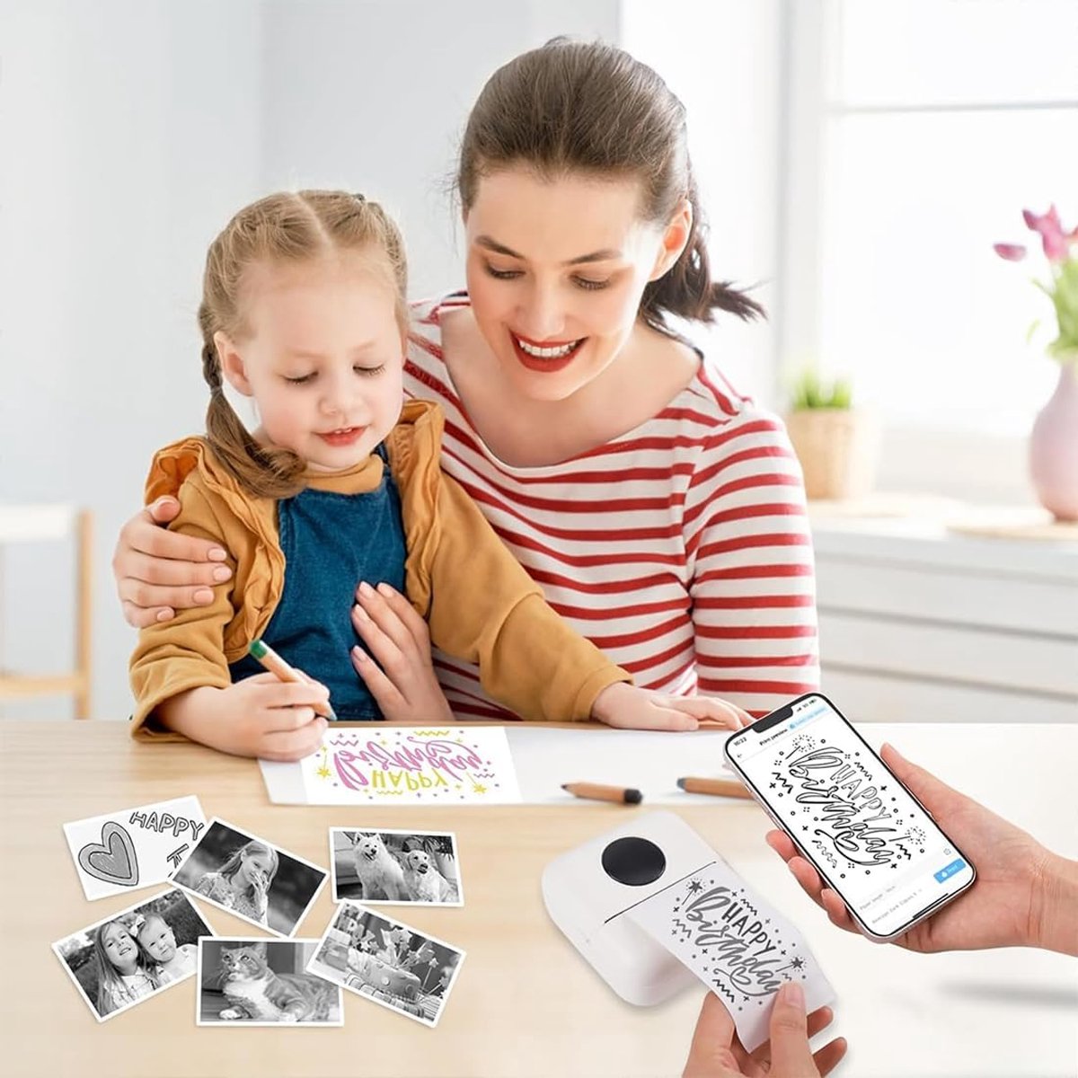 Mini Printer 200DPI - USB Thermische Fotoprinter thumbnail 2