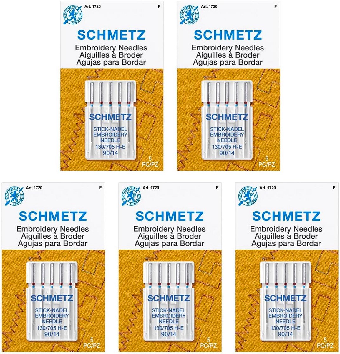 25 Borduurmachine Naalden Maat 90/14 voor Rayon en Speciale Garen