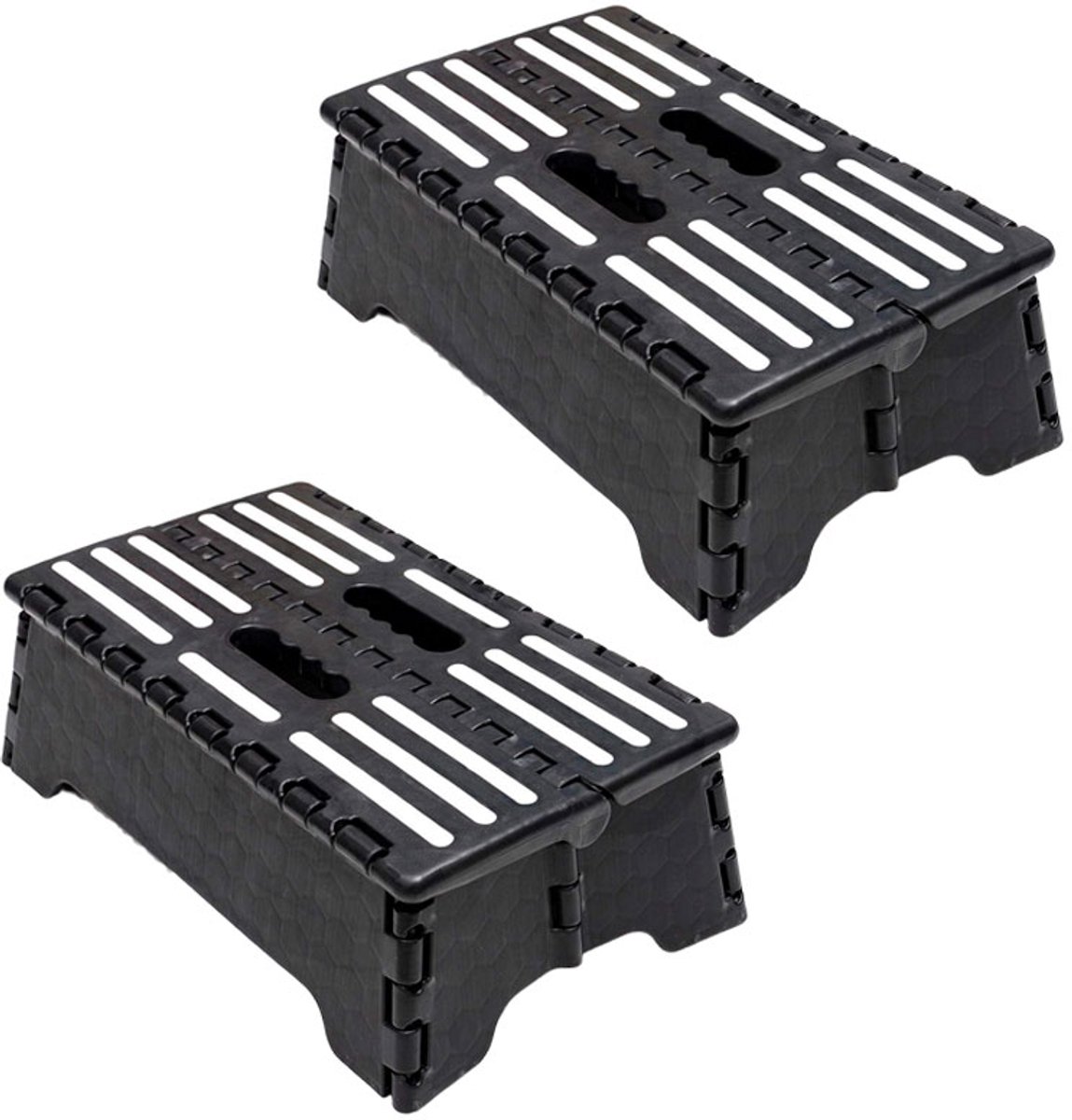 Opklapbare Kruk - Opstapkruk - Multifunctioneel - Antislip - Zwart - 2 Stuks