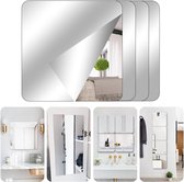 Grote moderne design decoratieve wandspiegel in hout
