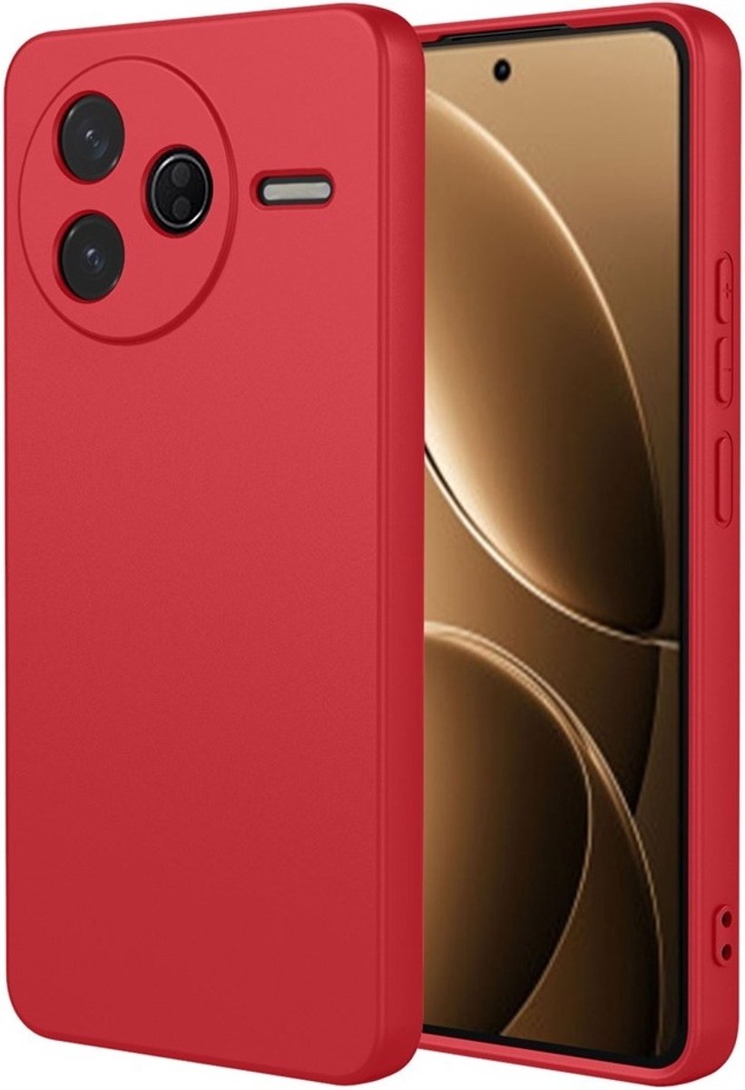Hoesje geschikt voor Xiaomi Poco F7 Pro - Phonesta Soft Silk Silicone Back Cover - Rood