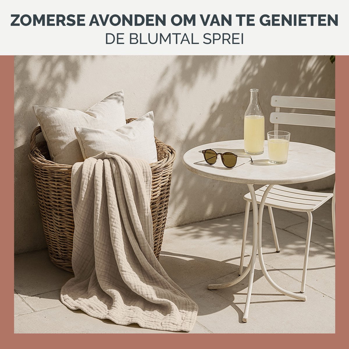 Blumtal Bedsprei Katoen Mousseline - OEKO-Tex gecertificeerd - Lichtgewicht sprei - 150 x 200 cm - Beige — cadeau in Wonen & Interieur - foto 8