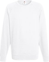 Pull Fruit of the Loom Sweat Raglan Col Rond Blanc taille L.