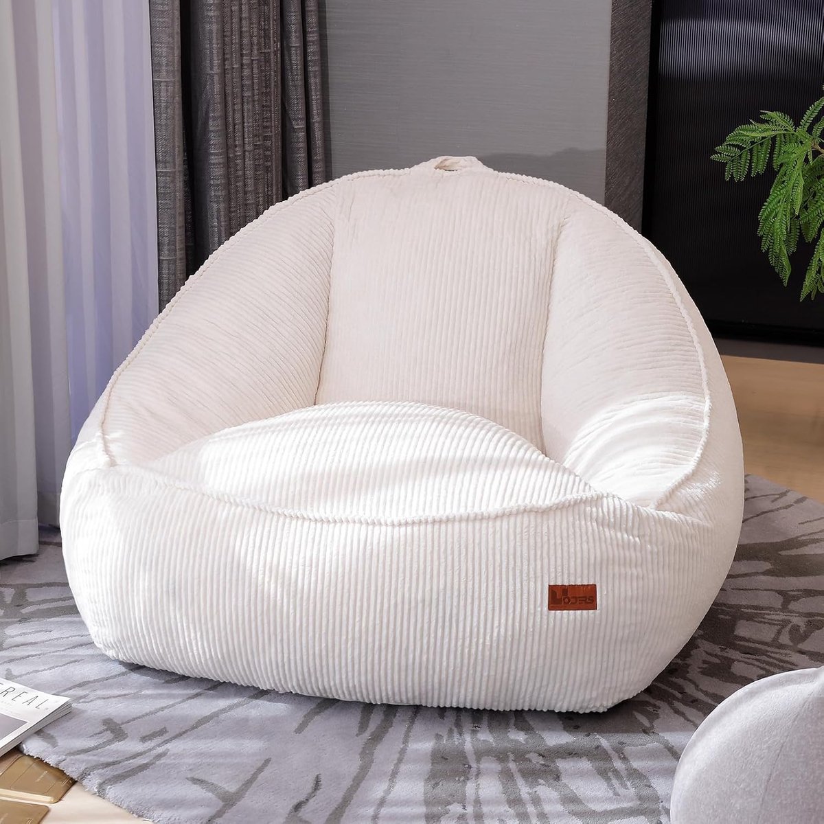 Zitzak met traagschuim 90x93x63 cm – Comfortabele boneless bean bag voor volwassenen en kinderen, leesstoel, gaming stoel, woonkamer, slaapkamer en kantoor – Pauwhome