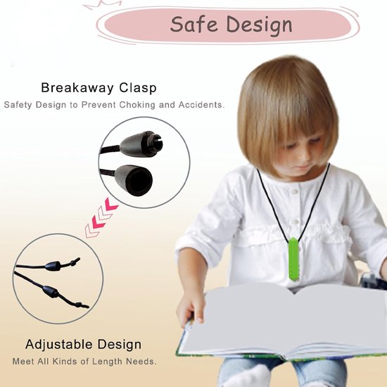 OUYLAF kouwketting voor kinderen - Bijtketting Kauwketting - bijtketting meisjes - bijtketting jongen - kauwsieraad - bijtketting autisme - 6 -delige - voor jongens en meisjes met autisme, ADHD, sensorische verwerkingsstoornis (SPD) van Merkloos — afbeelding 2