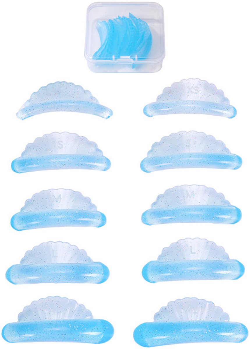 Schelpvormige siliconen wimperpermanentpads - 10 stuks - 5 maten - Zelfklevende siliconen pads voor wimperlifting - Zacht - Wimperliftpads - Herbruikbare pads - Verkoelende wimperpads - Wimperlifting - Vervanging voor wimperkruller - Wimperkruller