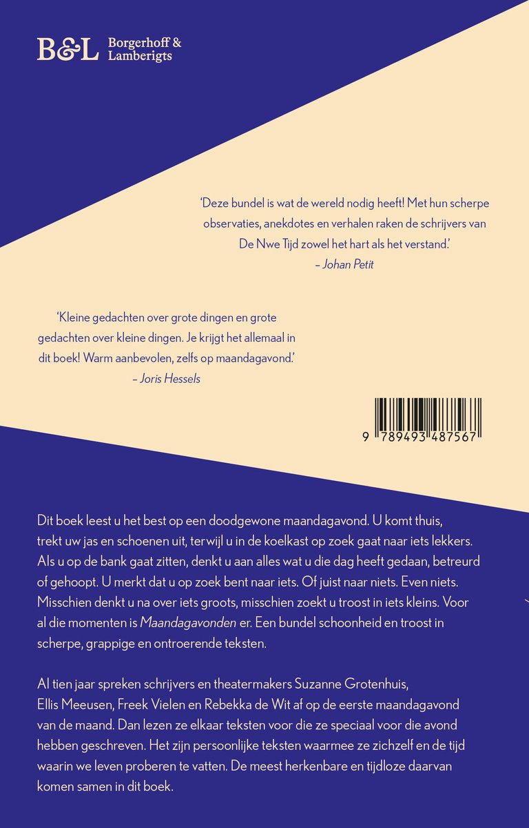 Maandagavonden - back cover