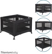 Titaniumbaby Opvouwbare box SMART Mason met verhoger 100x100 cm Black inclusief draagtas