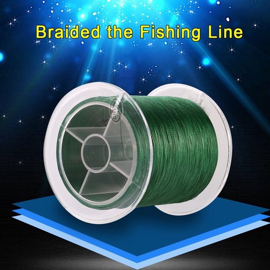 Sterke Gevlochten Vislijn 300m PE - 4 Strengen Multi-filament Visdraad Groen — afbeelding 4