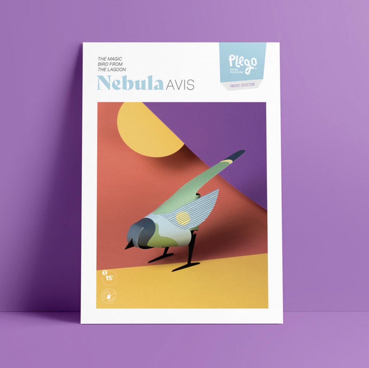 Plego 3D Design Papieren Figuur Fantasy Collection “NEBULA AVIS” De Magische Vogel uit de Lagune | Papierdecoratie voor kinderen en volwassenen - DIY-knutselpakket | Gerecycled papier | Skill: