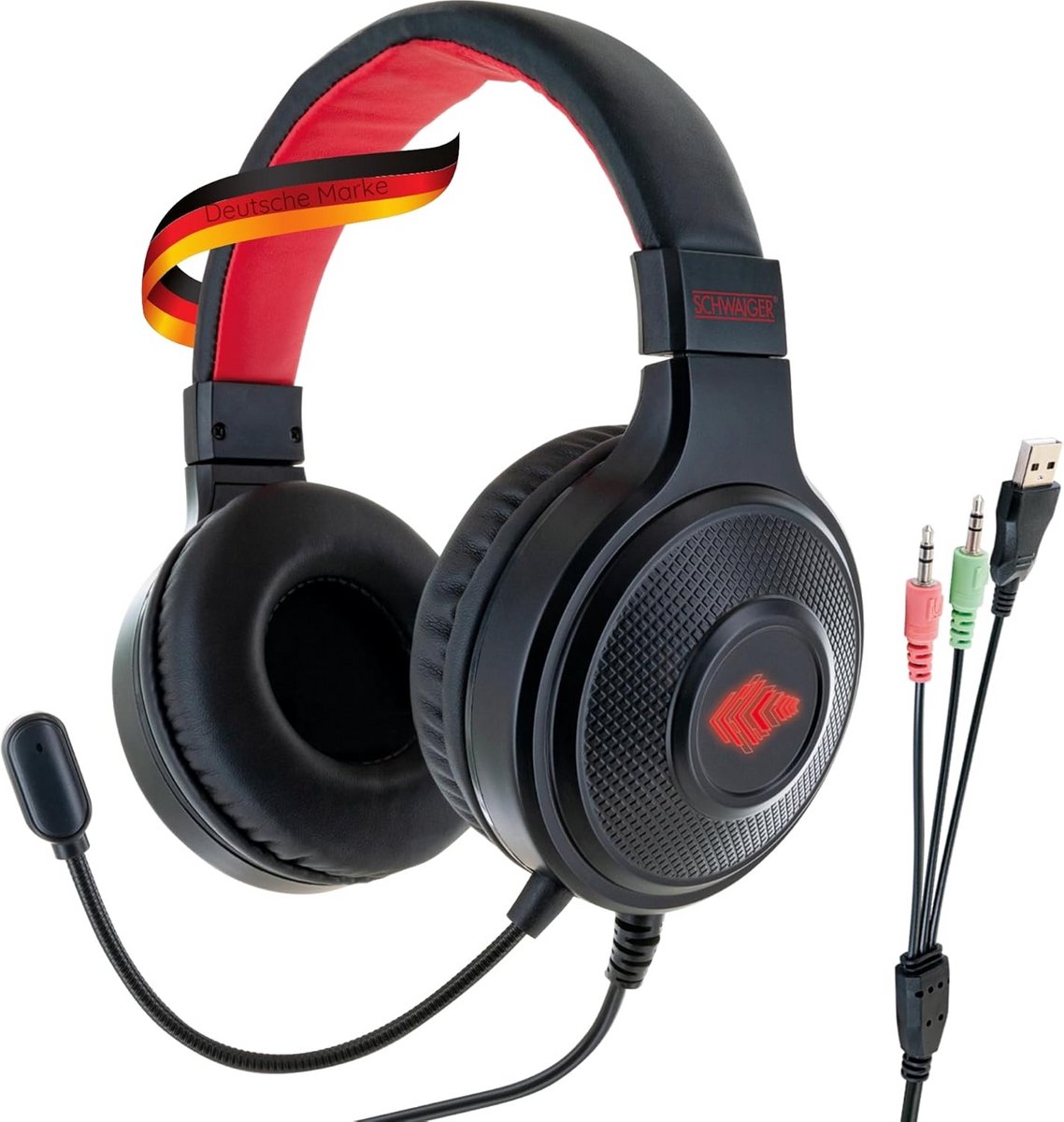 Comfortabele Over-Ear PC Headset met Verstelbare Microfoon en LED-verlichting
