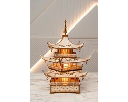 Wood Trick – Modelbouw 3D houten puzzel – Lantaarn Harmonie Toren - Harmony Tower (WDTK102) – 259 stuks - Geen lijm noch verf nodig!