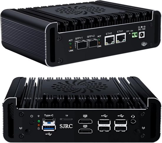 Krachtige Mini PC Firewall met 12e Gen N100, 2x 10Gb SFP+ en 2x 2.5Gb ...