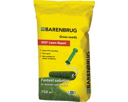 Barenbrug graszaad 5kg tot 250m² - herstelgazon SOS Lawn Repair gecoat - Jaarrond snel herstel van het gazon - Kiemt vanaf 4°C - Makkelijk inzaaien van kale plekken