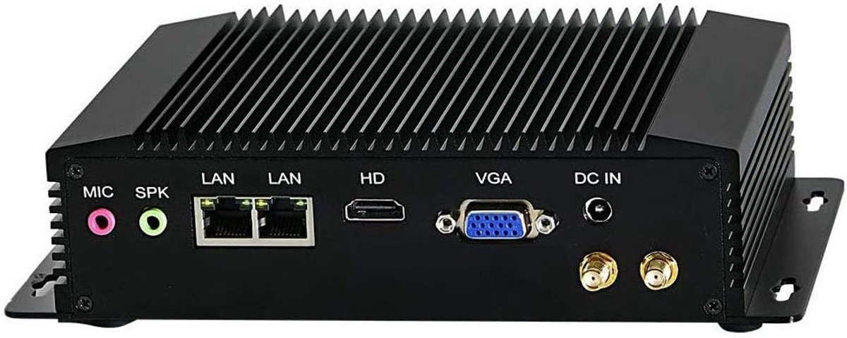 Mini PC Industrieel Fanless met 8GB RAM, 128GB SSD, Windows 10 Pro - Veelzijdige Mini Desktop Computer